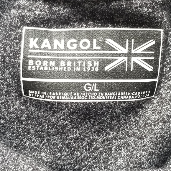 Kangol hooded logo gray sweatshirt grunge L - Picture 4 of 8